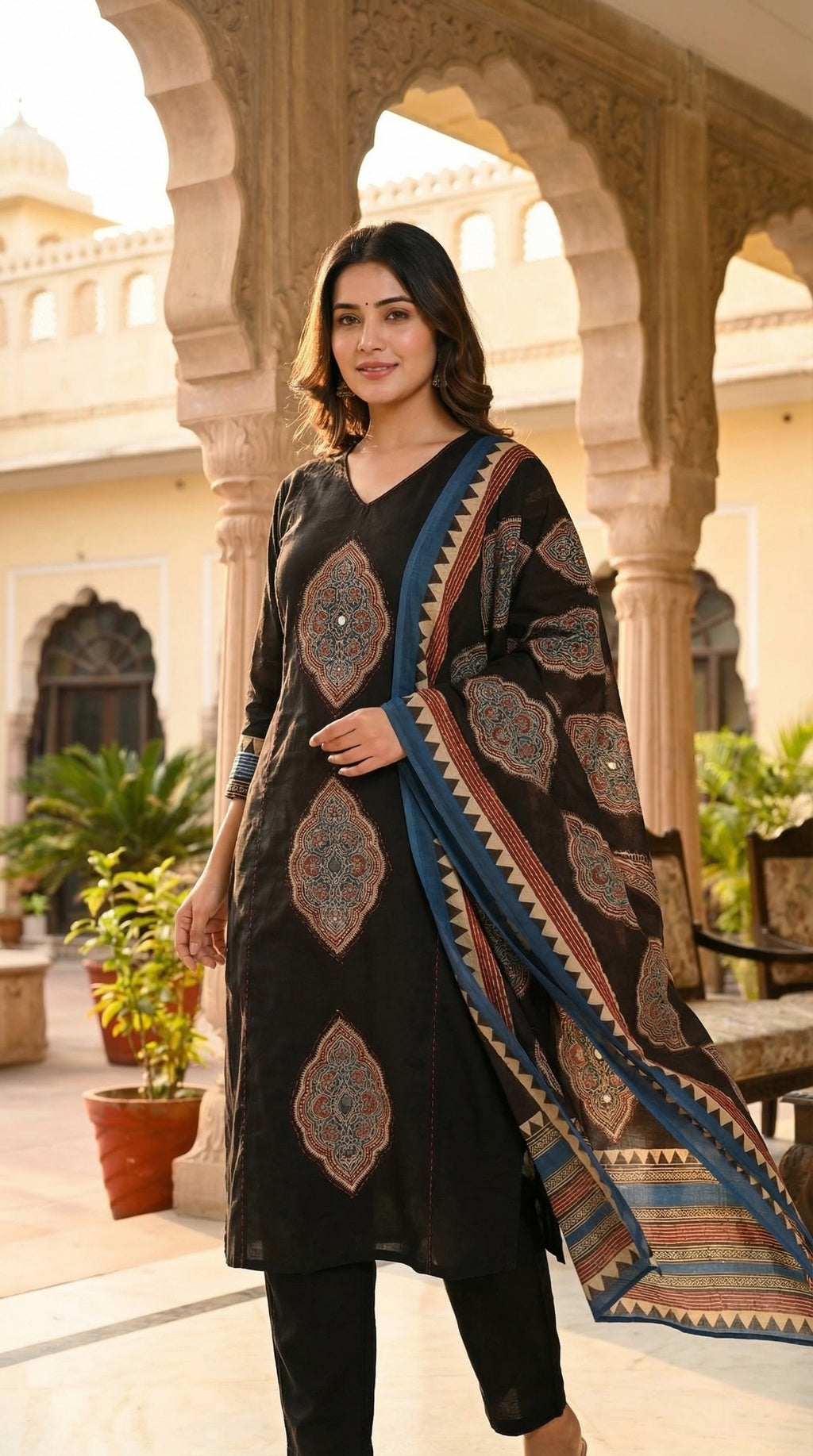 Applique Cotton 3-Piece Set